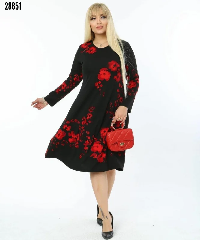 Plus size floral print dress REF:28851