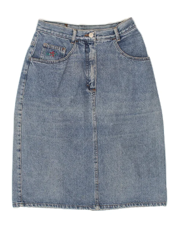 POP 84 Womens Denim Skirt W28 Medium Blue Cotton