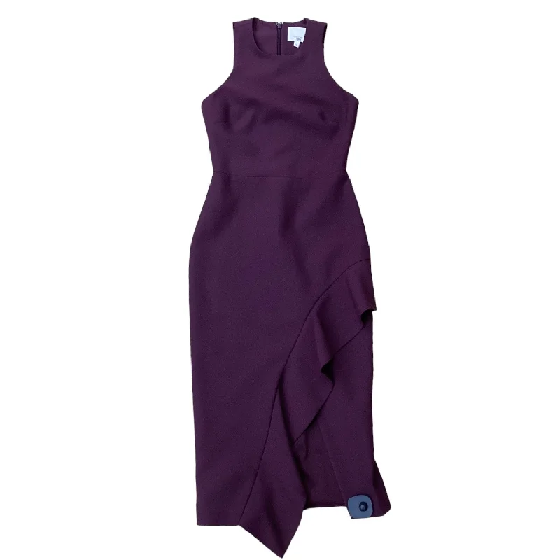 Purple Dress Party Midi Clothes Mentor, Size S