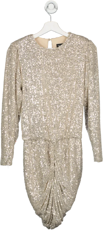 Retrofete Metallic Open Back Sequin Mini Dress UK XS