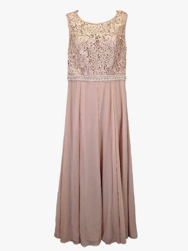 Review Lace Embellished Starlette Evening Maxi Dress Size 12