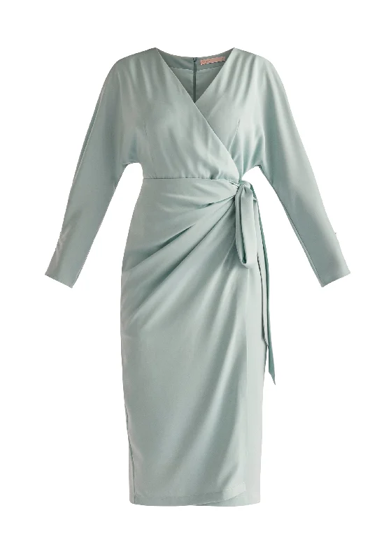 Satin Wrap Dress