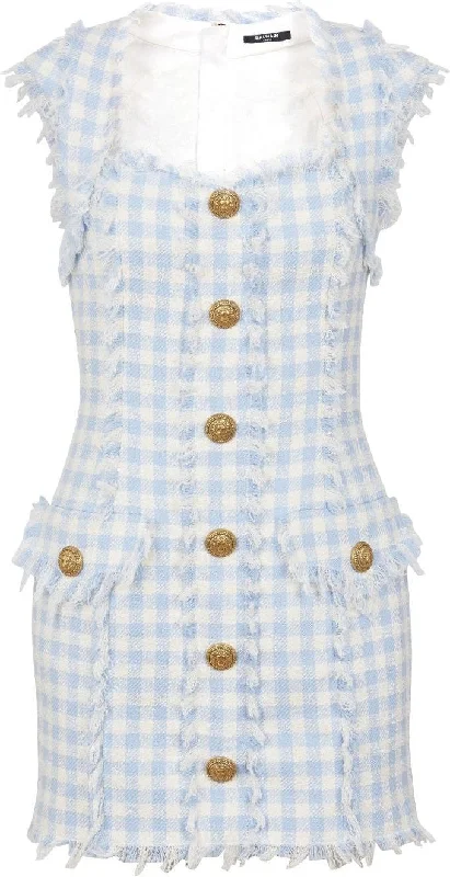 gingham tweed minidress