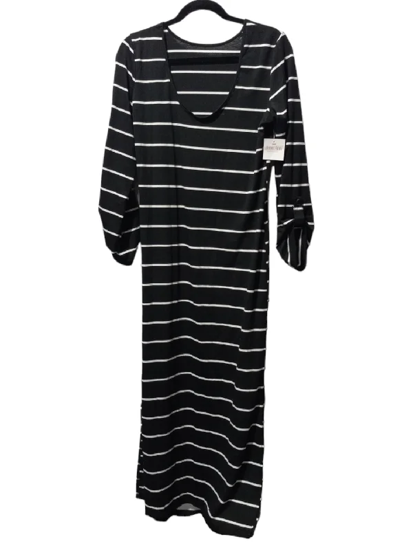 Striped Pattern Dress Casual Maxi Clothes Mentor, Size S