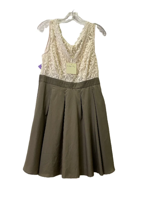 Taupe Dress Casual Short By Areve, Size: M