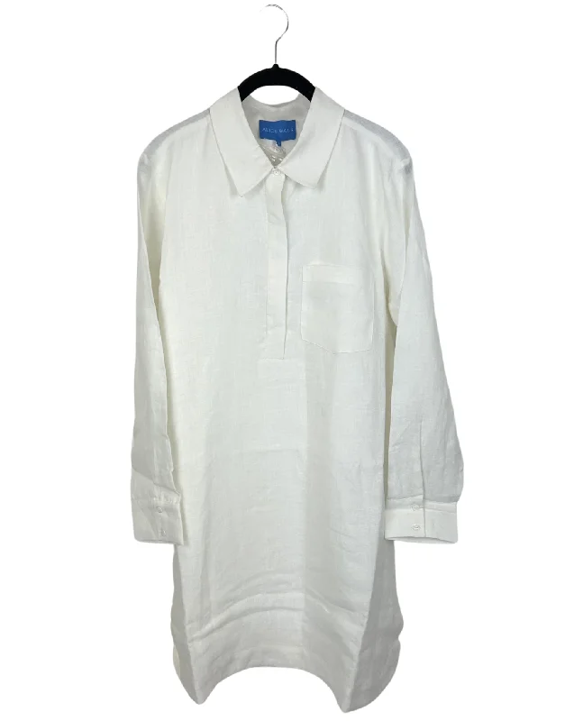 White Linen Dress - Size 0-16