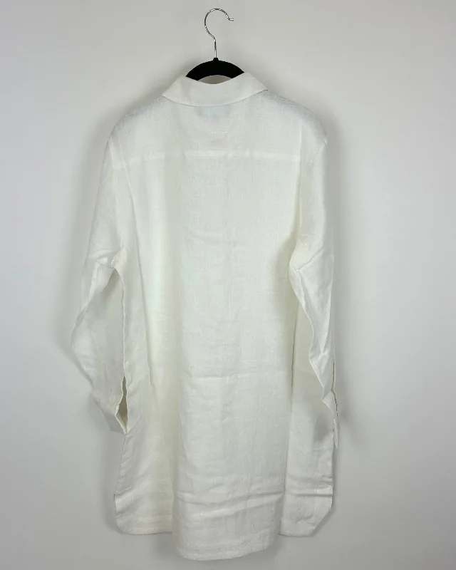 White Linen Dress - Size 0-16