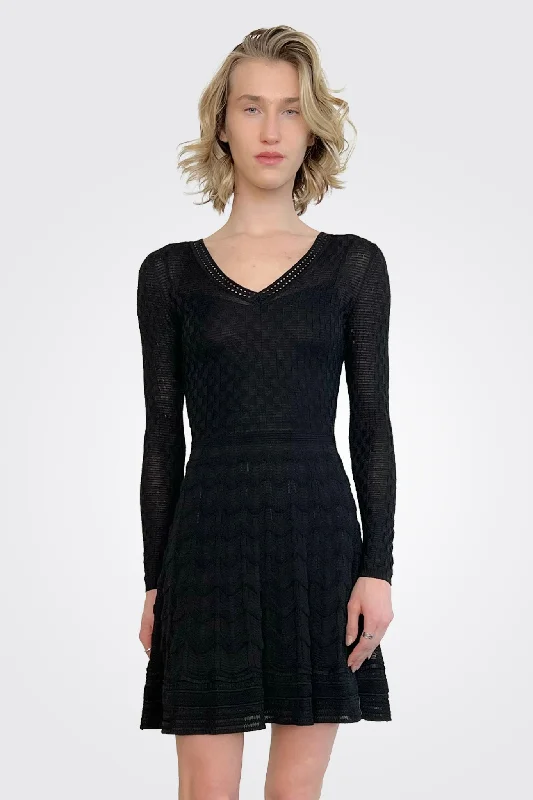 Woolen Dress - Black